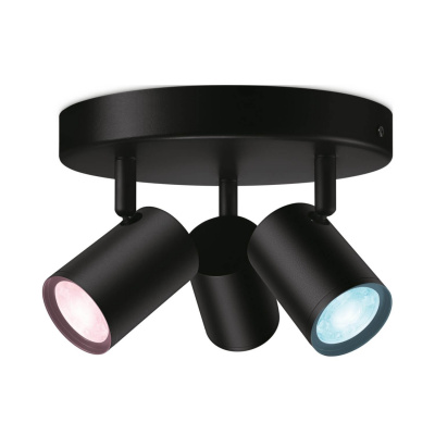 IMAGEO 3x regulowany reflektor czarny z okrągłą płytą 