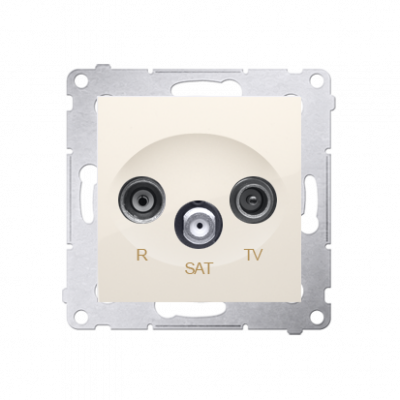  Simon 54 gniazdo antenowe R-TV-SAT przelotowe kremowy
