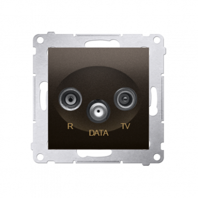  Simon 54 gniazdo antenowe R-TV-DATA brąz mat, metalizowany