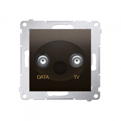  Simon 54 gniazdo antenowe TV-DATA brąz mat, metalizowany