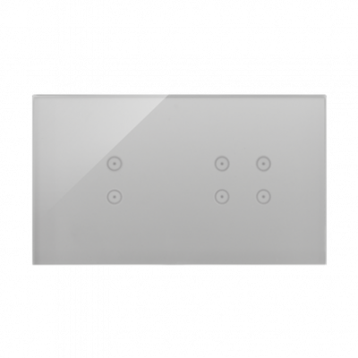 Panel dotykowy S54 Touch, 2 moduły, 2 pola dotykowe pionowe + 4 pola dotykowe, srebrna mgła