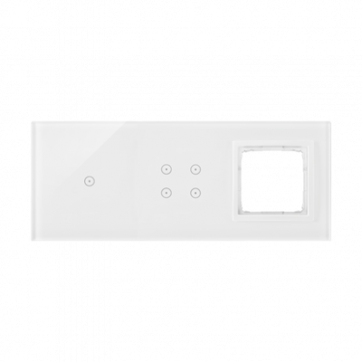 Panel dotykowy S54 Touch, 3 moduły, 1 pole dotykowe + 4 pola dotykowe + 1 otwór na osprzęt S54, biała perła