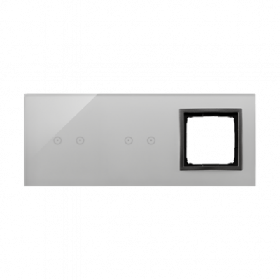 Panel dotykowy S54 Touch, 3 moduły, 2 pola dotykowe poziome + 2 pola dotykowe poziome + 1 otwór na osprzęt S54, burzowa chmura