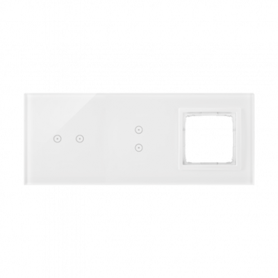 Panel dotykowy S54 Touch, 3 moduły, 2 pola dotykowe poziome + 2 pola dotykowe pionowe + 1 otwór na osprzęt S54, biała perła