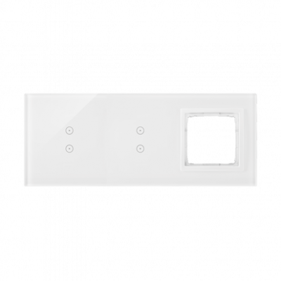 Panel dotykowy S54 Touch, 3 moduły, 2 pola dotykowe pionowe + 2 pola dotykowe pionowe + 1 otwór na osprzęt S54, biała perła