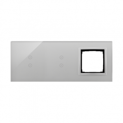 Panel dotykowy S54 Touch, 3 moduły, 2 pola dotykowe pionowe + 2 pola dotykowe pionowe + 1 otwór na osprzęt S54, srebrna mgła