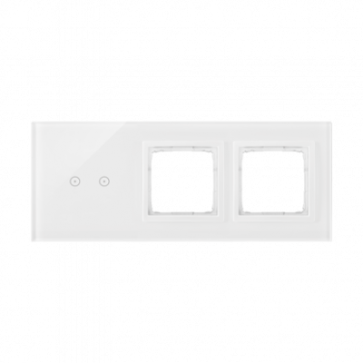 Panel dotykowy S54 Touch, 3 moduły, 2 pola dotykowe poziome + 2 otwory na osprzęty S54, biała perła