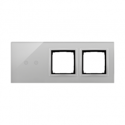 Panel dotykowy S54 Touch, 3 moduły, 2 pola dotykowe poziome + 2 otwory na osprzęty S54, srebrna mgła