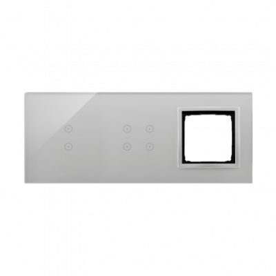 Panel dotykowy S54 Touch, 3 moduły, 2 pola dotykowe pionowe + 4 pola dotykowe + 1 otwór na osprzęt S54, srebrna mgła