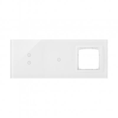 Panel dotykowy S54 Touch, 3 moduły, 2 pola dotykowe pionowe + 1 pola dotykowe + 1 otwór na osprzęt S54, biała perła