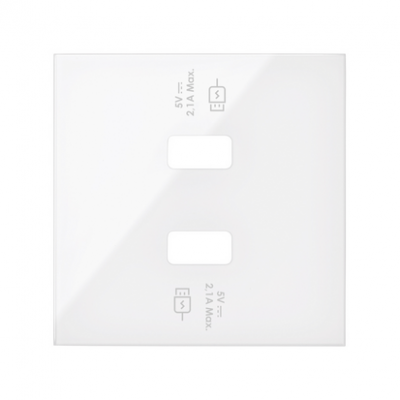 Pokrywa 2x1 ładowarki USB dla ref. 10000380-039; biały 10001196-130