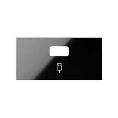 Pokrywa do gniazda USB pojedynczego (mechanizm 1/2); czarny 10001091-138