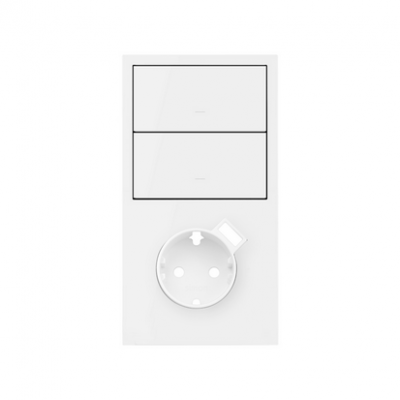 Panel 2-krotny pion: 2 klawisze + gniazdo z zintegrowaną ładowarką USB; biały mat 10020218-230