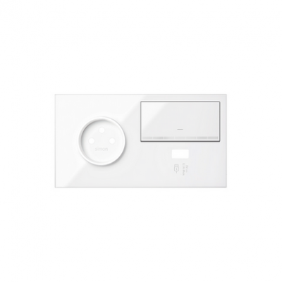 Panel 2-krotny: 1 gniazdo + 1 ściemniacz + 1 ładowarka USB (lewa strona); biały 10020231-130