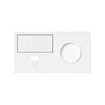 Panel 2-krotny: 1 gniazdo + 1 ściemniacz + 1 ładowarka USB (prawa strona); biały mat 10020227-230