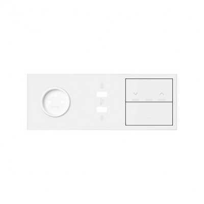 Panel 3-krotny: 1 gniazdo + 1 podwójna ładowarka USB + 1 przycisk żaluzjowy + 1 klawisz; biały mat 10020319-230