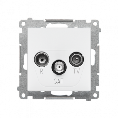 Gniazdo antenowe R-TV-SAT końcowe/zakończeniowe (moduł). 1x Wejście: 5 MHz÷2,4 GHz; Biały mat