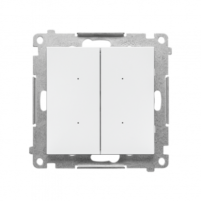 SWITCH D – Sterownik przyciskowy oświetleniowy podwójny, sterowany smartfonem (moduł); Biały mat