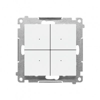 Łącznik/przycisk 4-krotny elektroniczny (moduł); Biały mat