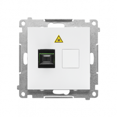 Gniazdo światłowodowe / optyczne pojedyncze SC/APC (moduł); Biały mat