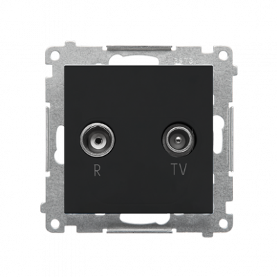 Gniazdo antenowe R-TV końcowe separowane (moduł). 1x Wejście: 5÷862 MHz; Czarny mat