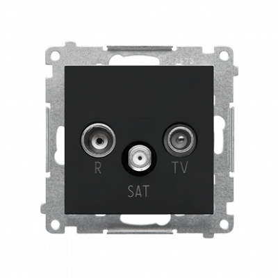 Gniazdo antenowe R-TV-SAT końcowe/zakończeniowe (moduł). 1x Wejście: 5 MHz÷2,4 GHz; Czarny mat