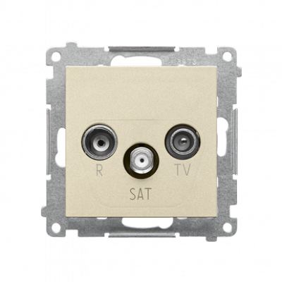 Gniazdo antenowe R-TV-SAT końcowe/zakończeniowe (moduł). 1x Wejście: 5 MHz÷2,4 GHz; Szampański mat