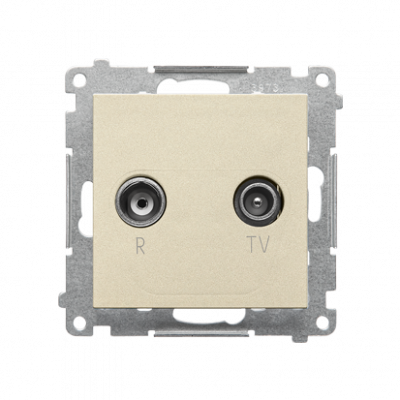 Gniazdo antenowe R-TV zakończeniowe 10 dB do gniazd przelotowych (moduł). 1x Wejście: 5÷862 MHz; Szampański mat