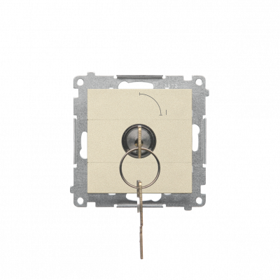Łącznik na kluczyk jednobiegunowy (moduł) 2 pozycyjny „0-I” styk N/O, 5 A, 250 V~; Szampański mat