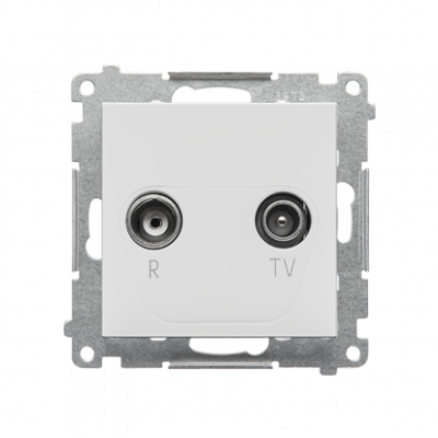 Gniazdo antenowe R-TV końcowe separowane (moduł). 1x Wejście: 5÷862 MHz; Jasnoszary mat