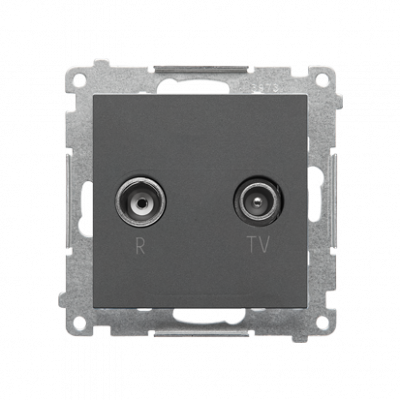 Gniazdo antenowe R-TV przelotowe 10 dB (moduł). 1x Wejście: 5÷862 MHz; Grafitowy mat