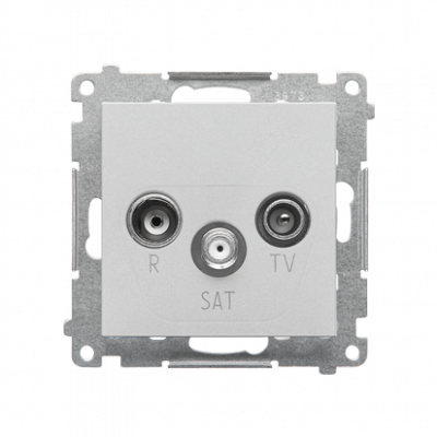 Gniazdo antenowe R-TV-SAT końcowe/zakończeniowe (moduł). 1x Wejście: 5 MHz÷2,4 GHz; Aluminium mat
