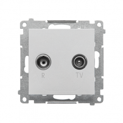 Gniazdo antenowe R-TV zakończeniowe 10 dB do gniazd przelotowych (moduł). 1x Wejście: 5÷862 MHz; Aluminium mat