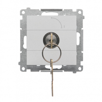 Łącznik na kluczyk jednobiegunowy (moduł) 2 pozycyjny „0-I” styk N/O, 5 A, 250 V~; Aluminium mat