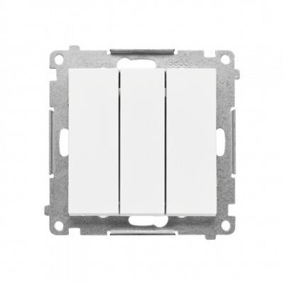 Przycisk potrójny z podświetleniem LED (moduł) 10 AX, 250 V~, szybkozłącza; Biały mat