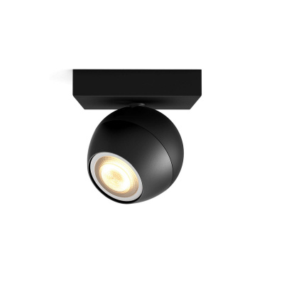 PHILIPS HUE Pojedyncze oświetlenie punktowe Buckram czarne, White ambiance + LED GU10 + Regulator przyciemniania