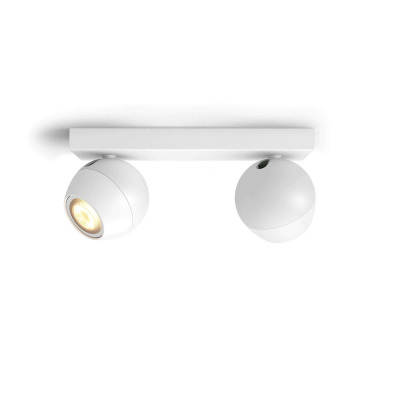 PHILIPS HUE Podwójne Oświetlenie punktowe Buckram białe, White ambiance  + 2X LED GU10 + Regulator przyciemniania