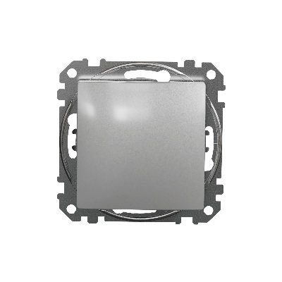 Sedna Design, przycisk 1-biegunowy, srebrne aluminium