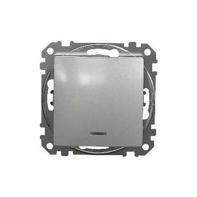 Sedna Design, przycisk z podświetleniem, srebrne aluminium