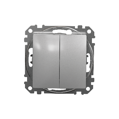 Sedna Design, przycisk podwójny, srebrne aluminium