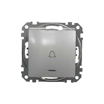 Sedna Design, przycisk "dzwonek" z podświetleniem, srebrne aluminium