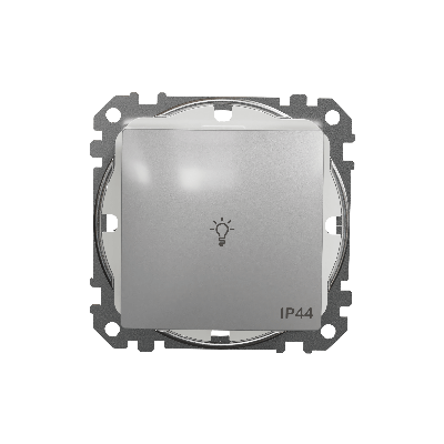 Sedna Design, przycisk "światło" Ip44, srebrne aluminium